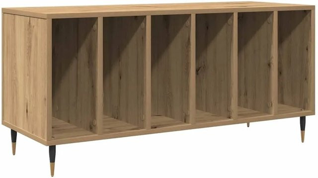 vidaXL Schallplattenschrank mit Regal in Artisan-Eiche, Braun, B/T/H: 100 x 38 x 48 cm - Bild 1