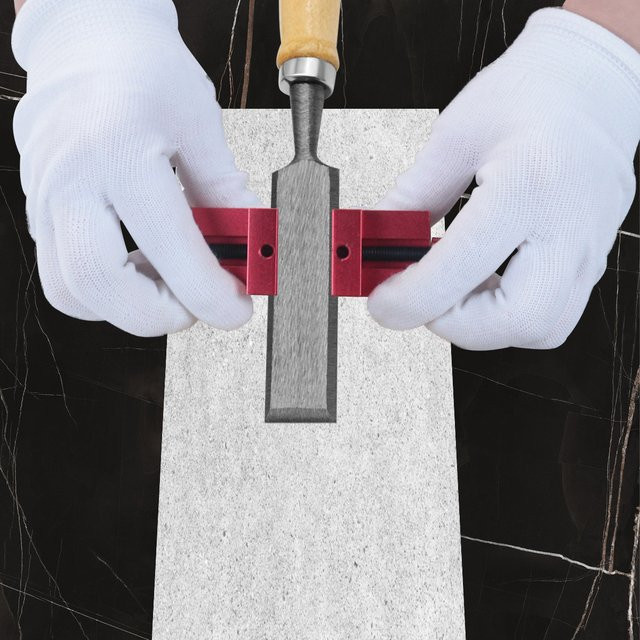 Wnew Meißel- und Hobelschärfset mit Honenführung für die Holzbearbeitung, Rot, 5–6 mm - Bild 1