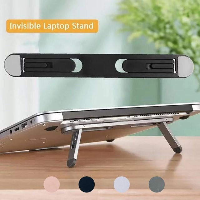 Faltbarer universeller Laptop-Ständer für MacBook, Dell, HP, Lenovo und Samsung in Grau - Bild 1