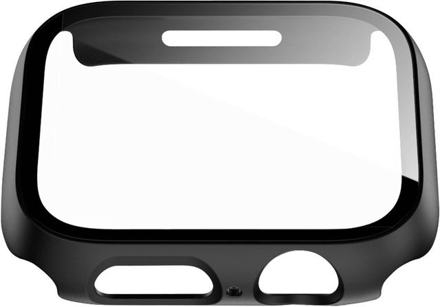 Schutzhülle für IWatch, Displayschutzfolie, Gehärtetes Glas, Schwarz, 45mm - Bild 1
