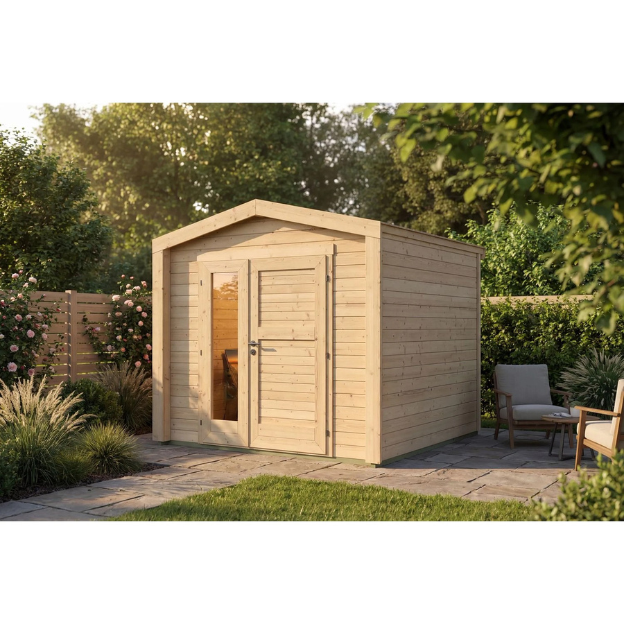 Weka Gartenhaus Killarney Satteldach Schwarz-Braun B/T/H: 261 x 250 x 241 cm - Bild 2