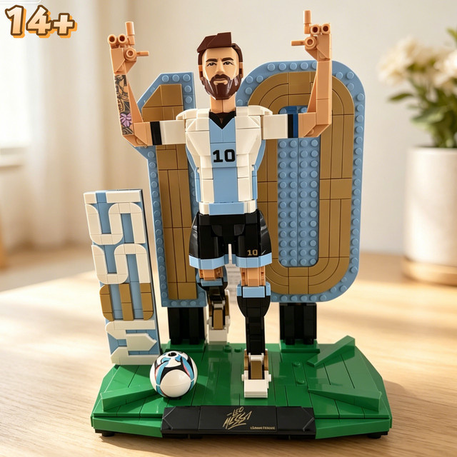 Hot Toys Fußball-Superstar Nummer 10 Lionel, Baustein-Puzzle-Modell, 958 Teile, ab 14 Jahren - Bild 1
