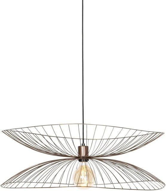 QAZQA Design Hängeleuchte Pua in Dunkelbronze mit doppeltem Schirm aus Stahl, dimmbar, E27, Höhe: 66 cm, Breite: 40 cm, Tiefe: 150 cm - Bild 1