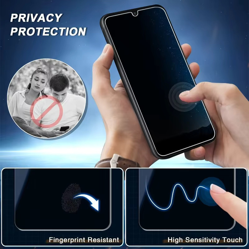 5er Pack Samsung Galaxy Anti-Spion Schutzfolie aus gehärtetem Glas für A11 A12 A13 A14 A15 A16 A17 A34 A35 A36 A51 A52 A53 A54 A55 A56 transparent - Bild 3