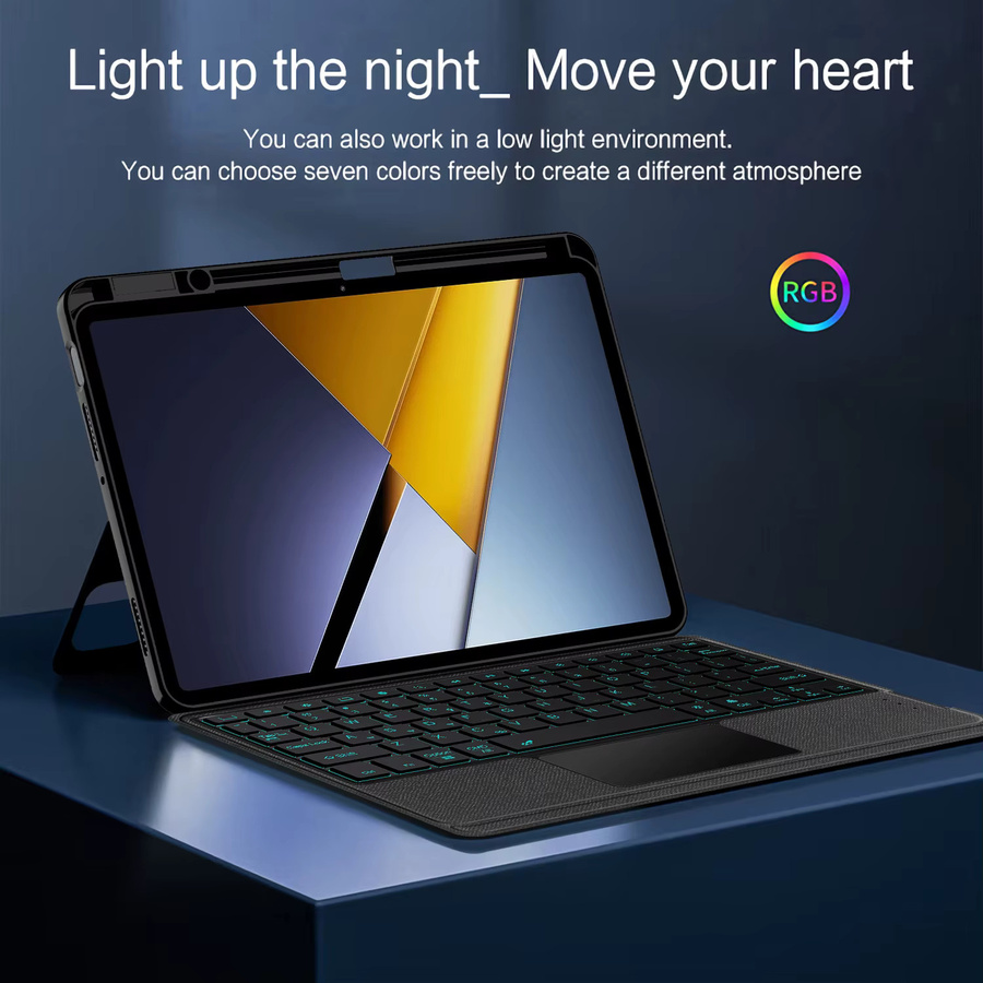 Xiaomi Smart TouchPad Tastatur mit Stifthalter für Poco Pad X1 und Mi Pad 7 8 Pro 11,2 Zoll, Schwarz - Bild 4