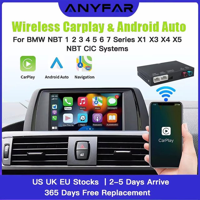 ANYFAR Wireless CarPlay und Android Auto Decoder Modul Box mit Airplay und GPS in Schwarz für BMW und MINI (R55 R56 R57 R58 R60 R61 F54 F55 F56) - Bild 1
