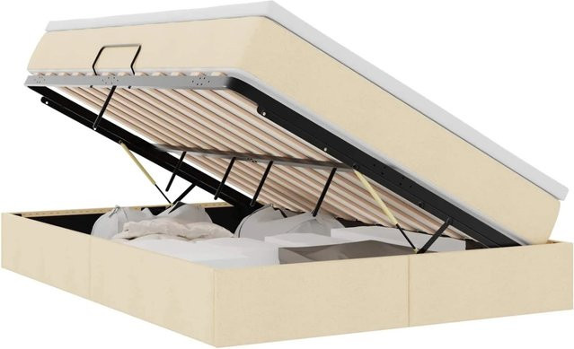 vidaXL Aufbewahrungsbett mit Matratze in Beige, B/T/H: 140 x 190 x 280 cm - Bild 1