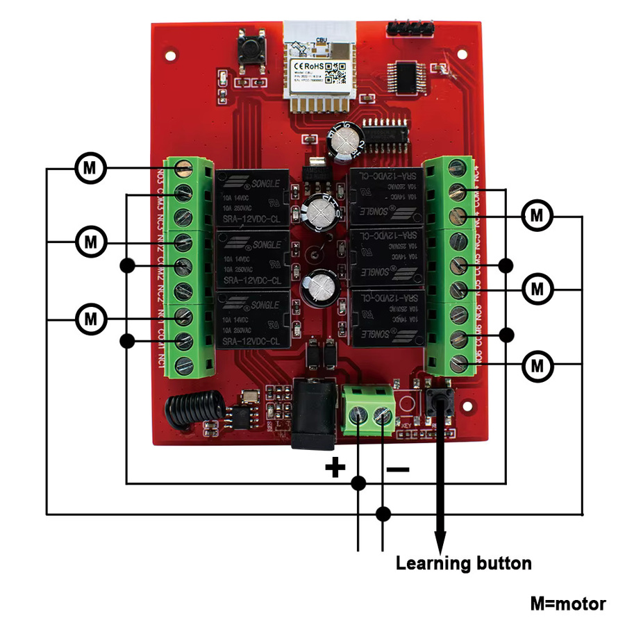 Tuya WiFi Smart Remote Switch Relaismodul für 6 oder 8 Kanäle, DC 12V/24V, rote Farbe, unterstützt Alexa Sprachsteuerung und Timer zur Multi-Geräte-Steuerung - Bild 5