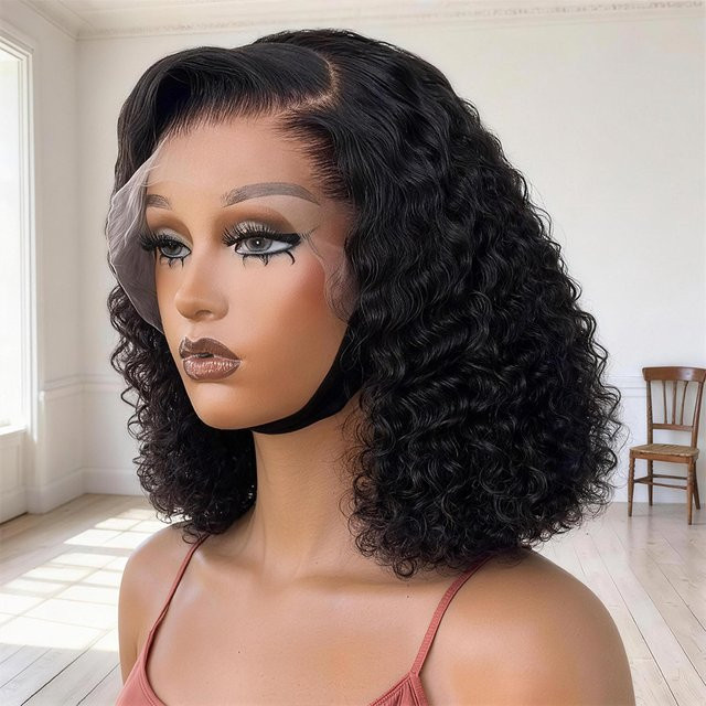HJ WEAVE BEAUTY Deep Wave Bob Perücke, 100% Echthaar, 250er Dichte, Damen - Bild 1