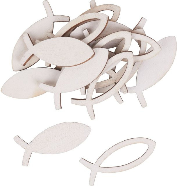 HobbyFun Streuteile Fisch Finley aus Holz in Beige - Bild 1