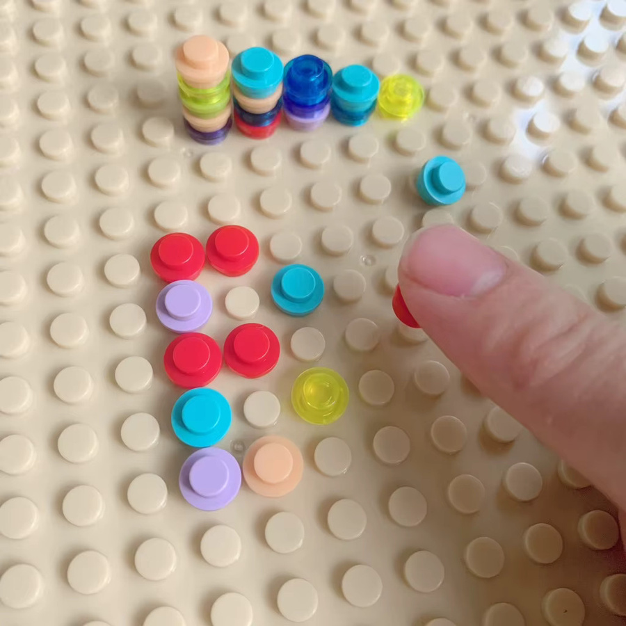 DIY Bausteine 1x1 runde Platte Pixel Art Kit, 100-teiliges Set, Bunt / Mehrfarbig - Bild 3