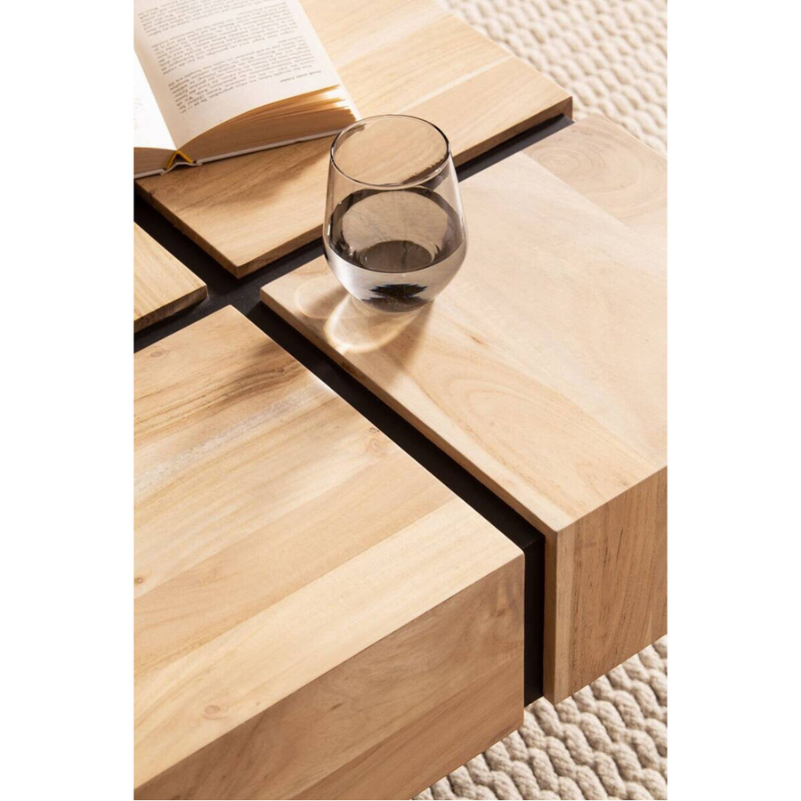 Couchtisch Wohnling aus Akazie Massivholz in Braun, B/H/T: 60 x 40 x 60 cm - Bild 4