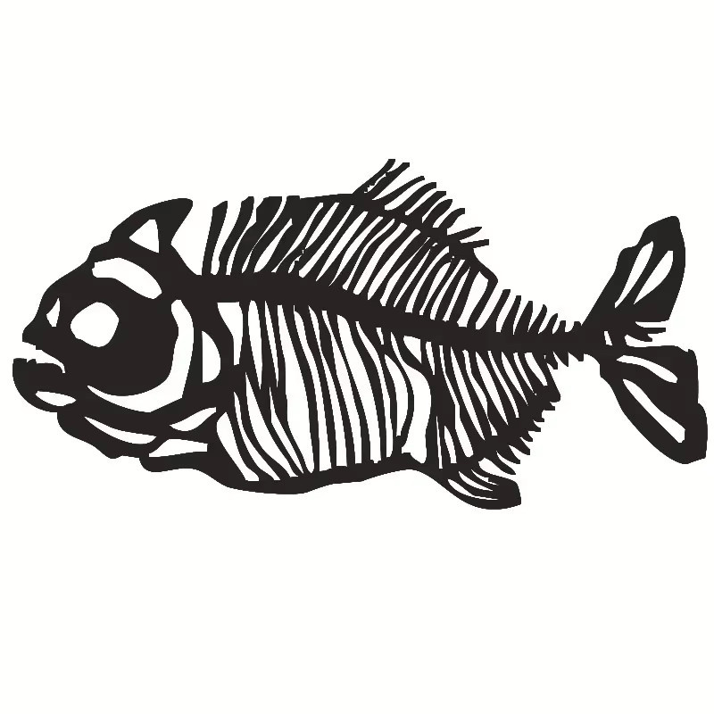CIFBUY Wandbehang aus Metall in Schwarz mit Fischgräten-Design und abstrakter Tier-Silhouette als dekorative Wanddekoration - Bild 3