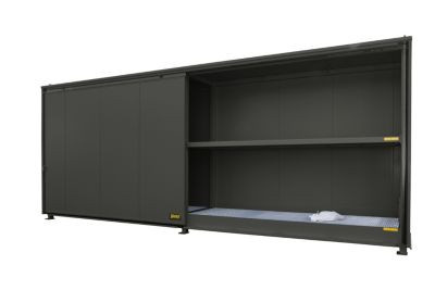 Isolierter Regalcontainer BAUER CEH 81-2 aus Stahl mit Schiebetor in Grau, B/T/H: 840 x 155 x 319 cm - Bild 2