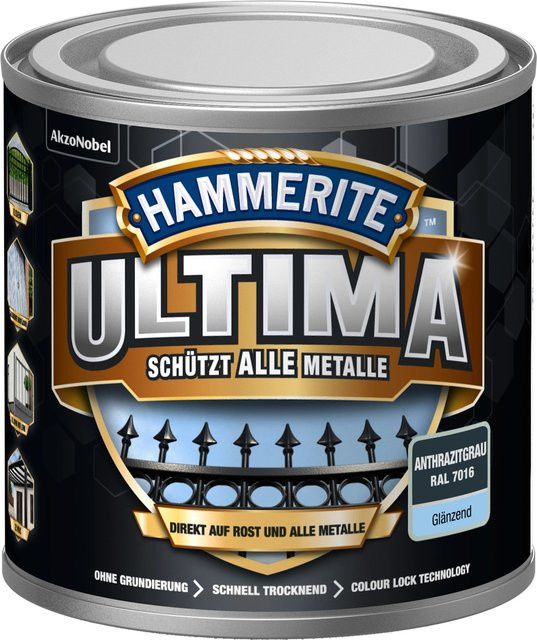 Hammerite Ultima Premium Metall-Schutzlack glänzend Anthrazitgrau 750 ml - Bild 1