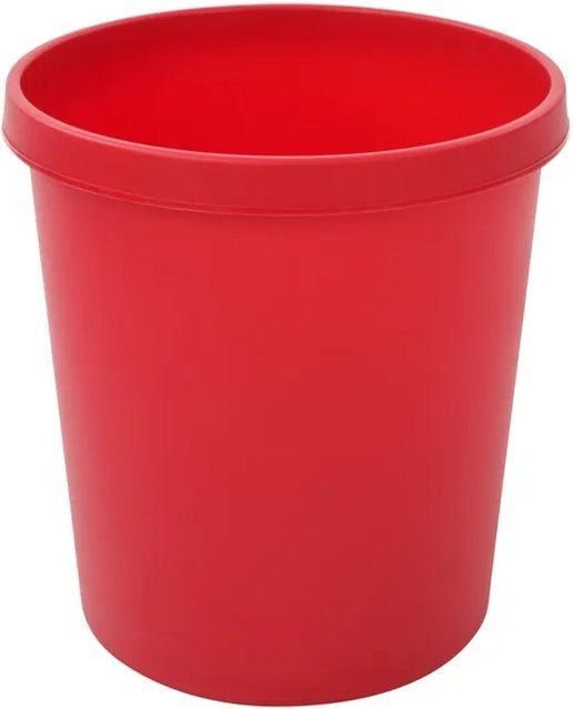 PROREGAL SparSet 4er Pack Klassische Runde Kunststoff Papierkörbe 18 Liter, Farbe Rot, H x B x T: 32 x 31 x 31 cm - Bild 1