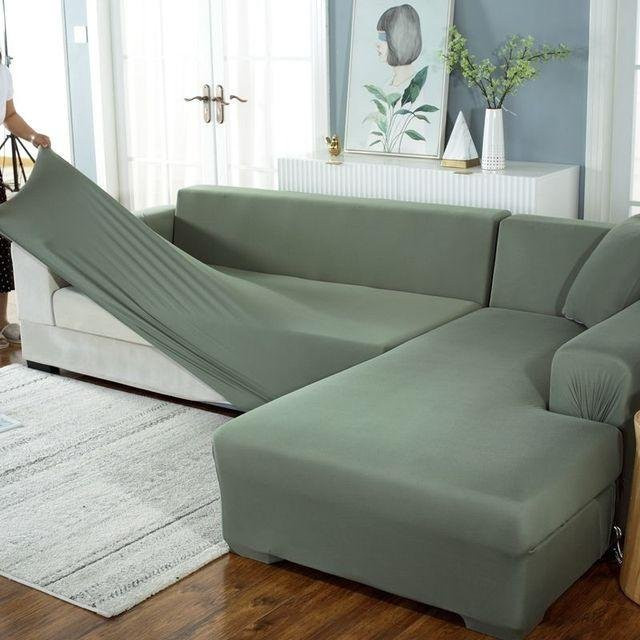 Elastischer Sofabezug von Yiran Furniture für Ecksofas in Hellgrün, 1-Sitzer, Breite: 90-140 cm - Bild 1