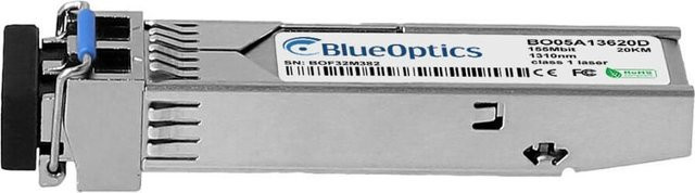 BlueOptics SFP Transceiver für Singlemode Glasfaser Netzwerke, kompatibel mit Hitachi 1KGT038902R0001, 155 Mbit, Farbe: Silber - Bild 1