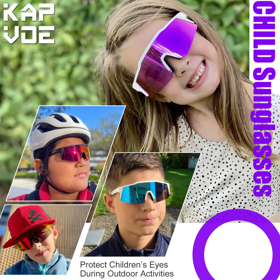 Kapvoe Kinder-Sonnenbrille, Vollrand, Multicolor, Kunststoff - Bild 2
