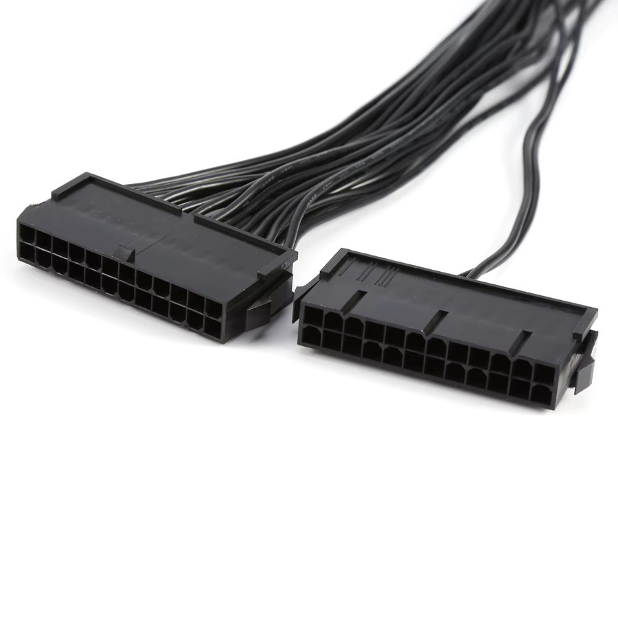 Aramox Dual-Netzteil-Adapter mit synchronem Startkabel, 24-polig, Schwarz, Länge: 30 cm - Bild 5