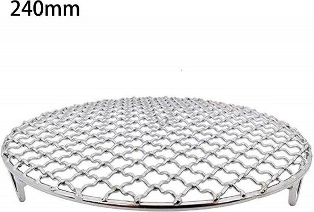 ihome445 Rundes Grillgitter aus 304 Edelstahl in Silber, Durchmesser: 24 cm - Bild 1