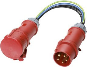 BENNING Messadapter für 3phasige Verbraucher 32 A CEE/CEE in Rot - Bild 1