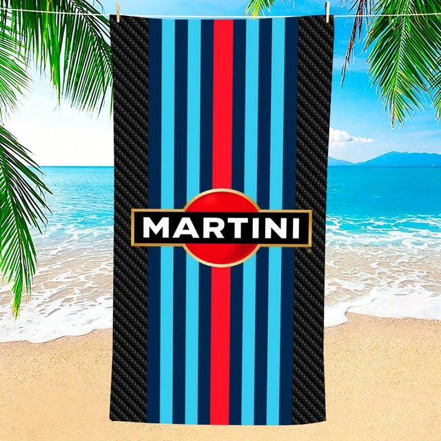 Strandtuch aus Mikrofaser von JMG Household Supplies, schwarz gestreift, schnelltrocknend und sandfrei, Breite: 178 cm, Höhe: 90 cm - Bild 1