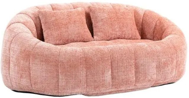 PXloue Stoffsofa in Rosa mit 2 Kissen aus Chenille und Schaumstofffüllung - Bild 1