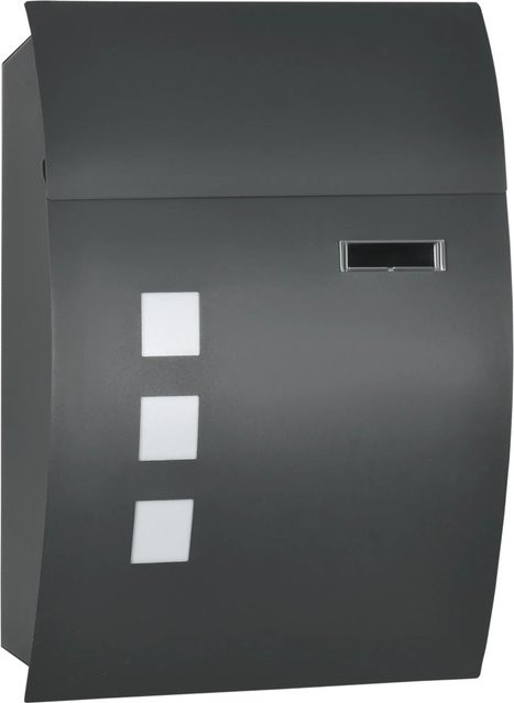 HOMCOM Briefkasten aus verzinktem Stahl in Dunkelgrau, H x B x T: 45 x 10 x 32 cm - Bild 1