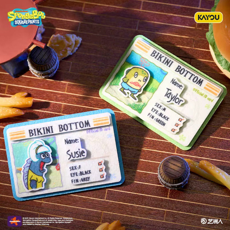 KAYOU Spongebob Schwammkopf Bikini Bottom Fußgänger Fisch Identität Karte, Filz, ab 8 Jahren - Bild 3