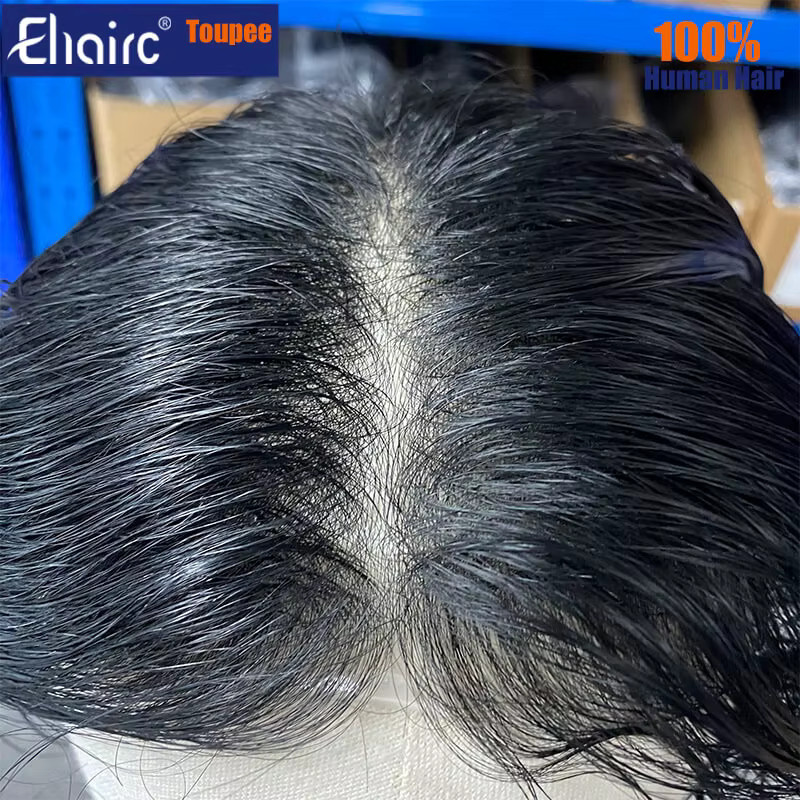 EHairc Haarprothese für Herren, 100 % Echthaar, 15,2 cm - Bild 3