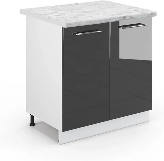 Vicco Spülenunterschrank Fame-Line in Anthrazit Hochglanz und Weiß, B/T/H: 80 x 60 x 82 cm - Bild 1