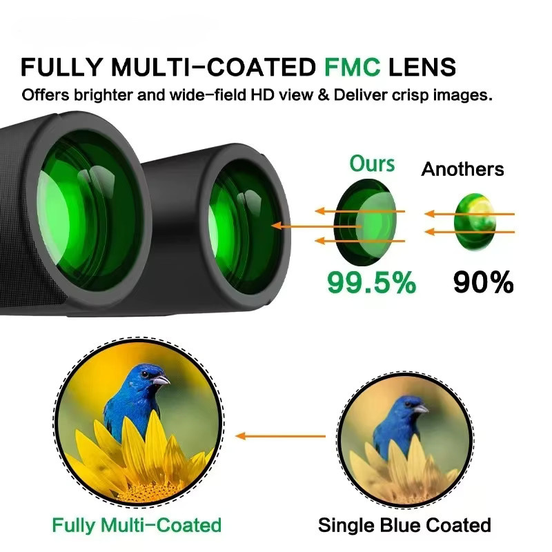 SUNCORE 10x42 Fernglas in Schwarz mit HD-Optik für Naturbeobachtungen - Bild 2
