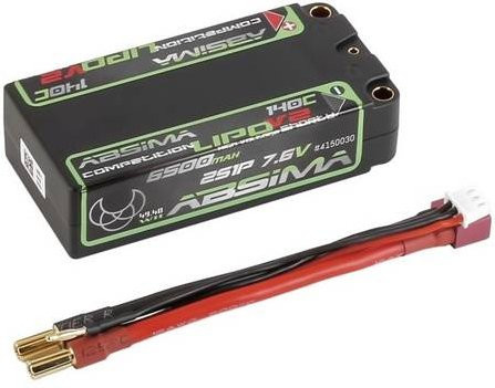 Absima Modellbau-Akkupack, HV LiPo, 7.6V, 6500 mAh, Shorty Hardcase, 5mm Buchse, 5mm Gold - Bild 1