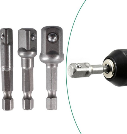 DAZZLEEX Bohrer Buchse Adapter Set mit Hex Schaft Verlängerung für Schlagschrauber 1/2 Zoll, 3/8 Zoll und 1/4 Zoll Vierkant Kopf