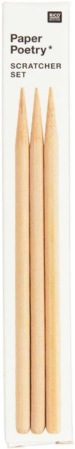 Rico Design Paper Poetry Holzkratzer Set 3-teiliges Set mit Anspitzer - Bild 1