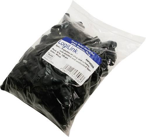 LogiLink MP0006 Knickschutztülle RJ45 in Schwarz, 100 Stück - Bild 1