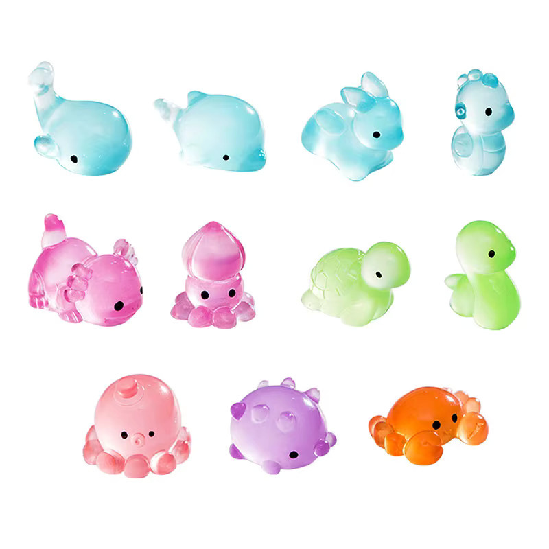JETTING Leuchtende Meeresbewohner Dekoration für Mikro Aquarium, Mini Glow Tier Anhänger in Multicolour aus Kunststoff - Bild 4