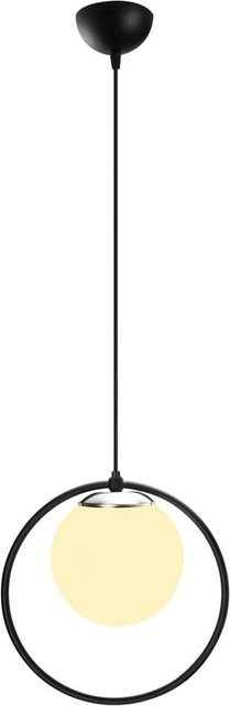 Opviq Pendelleuchte Dolunay in Schwarz und Weiß aus Metall und Glas mit E27 Fassung, B/T/H: 15 x 15 x 126 cm - Bild 1