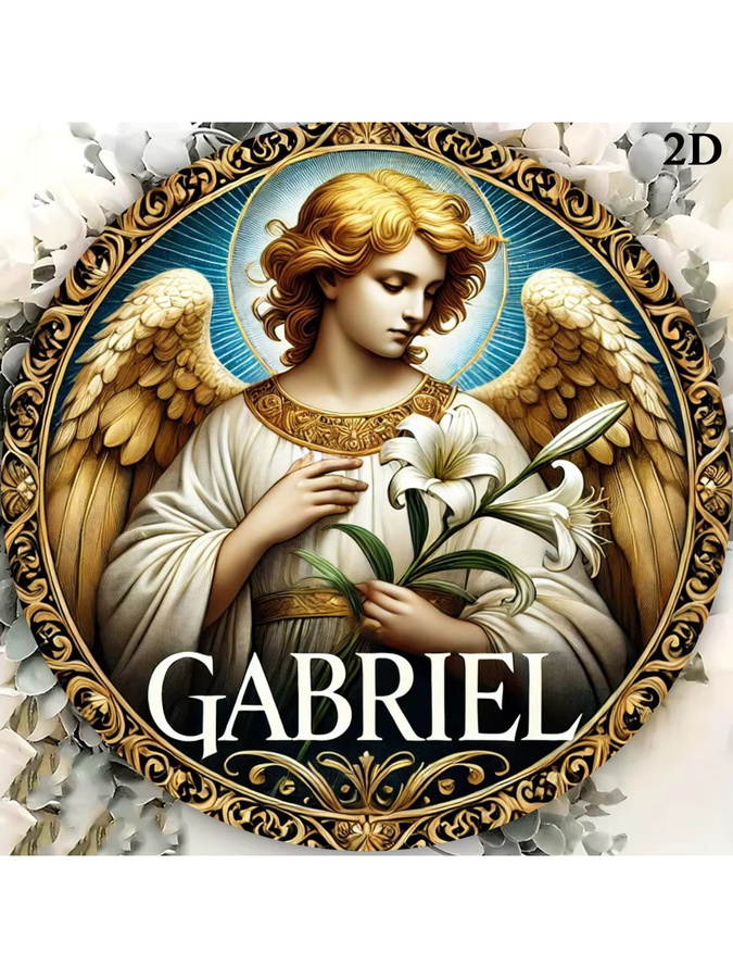 Potdemiel Runde Aluminium-Wandkunst Angel, Mehrfarbig, Durchmesser: 19,81 cm - Bild 5