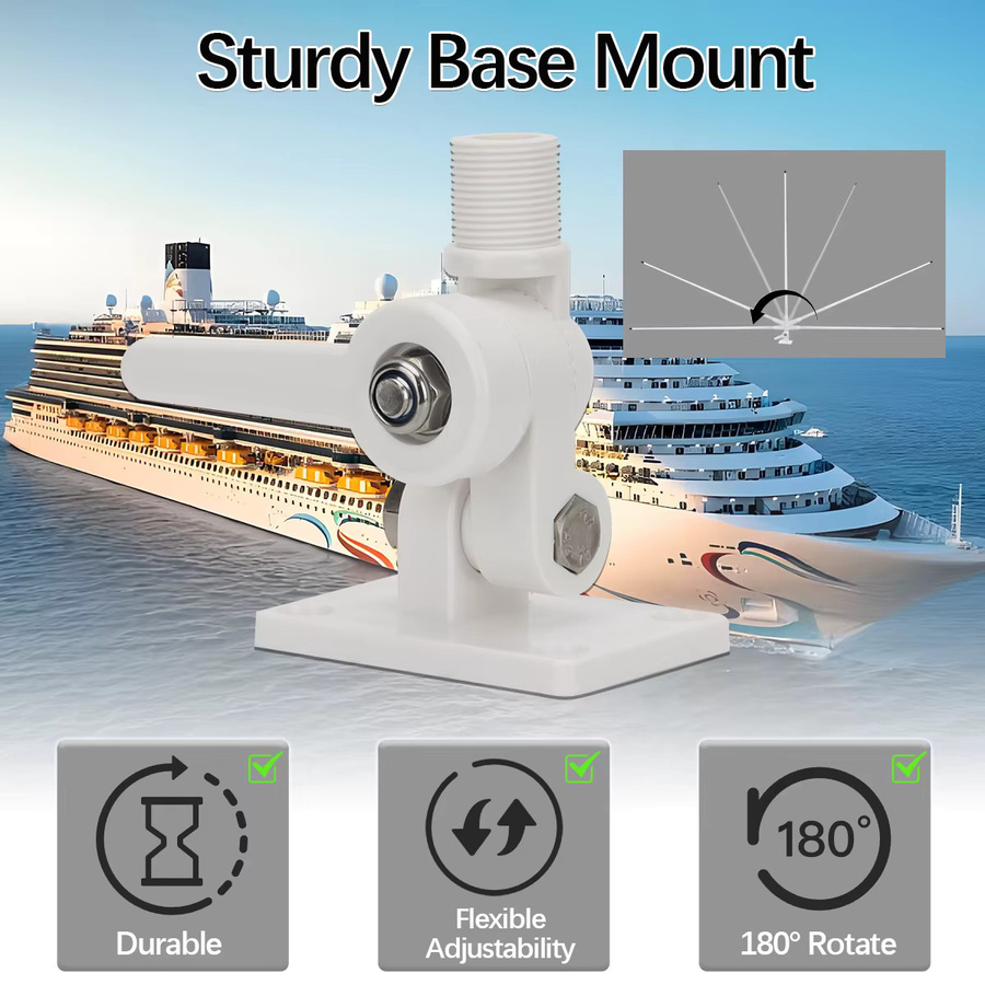 ABBREE X105M X107M VHF-Marine-Radioantenne in Weiß mit hoher Verstärkung aus wasserdichtem Fiberglas und RG-58U Kabel für die Schiffs-Kommunikation - Bild 2