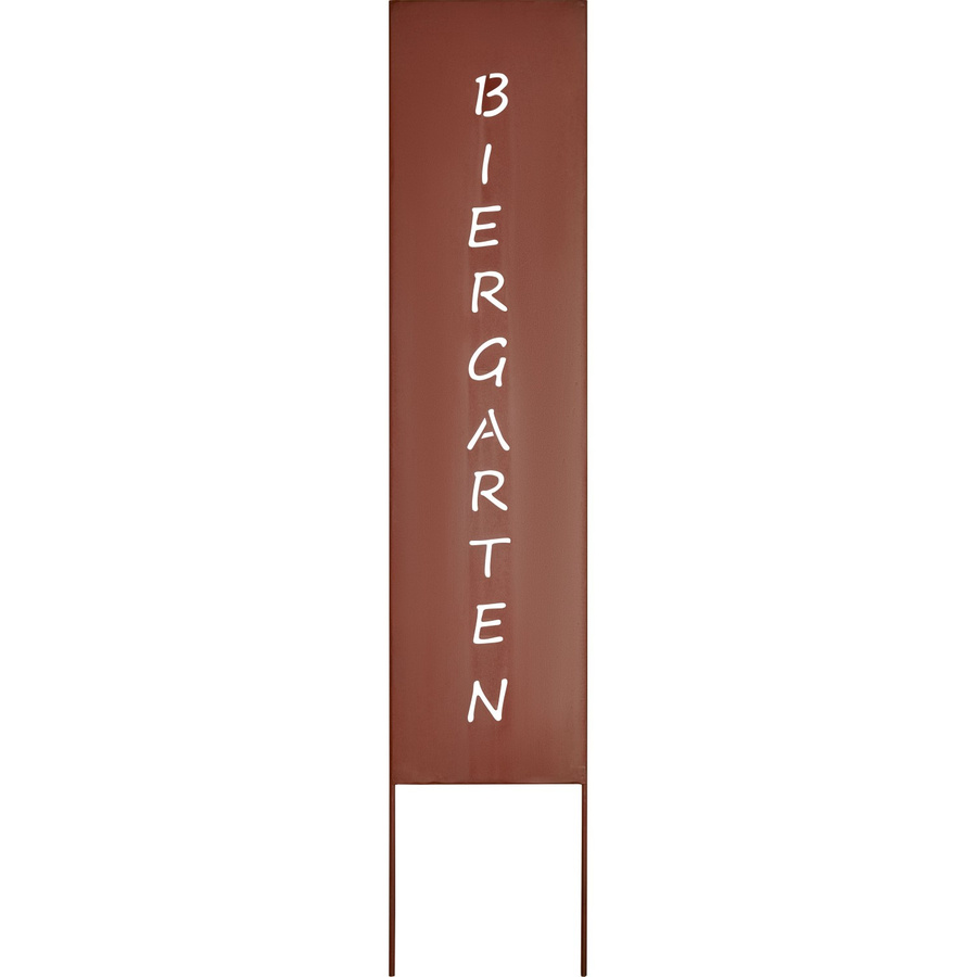 Rustikales Biergarten Paneel aus Eisen in Rostbraun, B/H/T: 75 x 15 x 0,5 cm - Bild 2