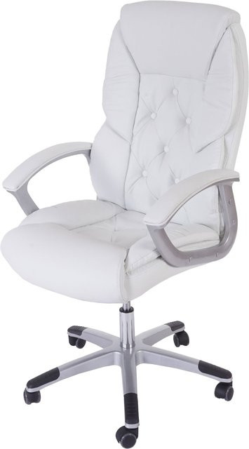 MCW Profi-Bürostuhl H42 XXL Chefsessel Drehstuhl aus Kunstleder in Weiß, 150 kg belastbar - Bild 1