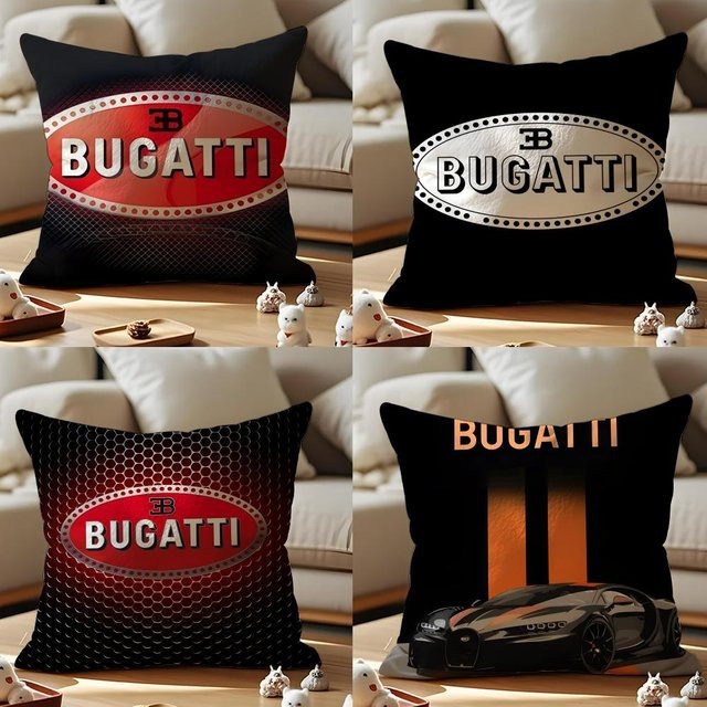 Bugatti Kissenbezug aus Plüsch in Schwarz mit allergikerfreundlichem Anti-Milben-Schutz, quadratisch, Breite: 30 cm, Höhe: 30 cm - Bild 1