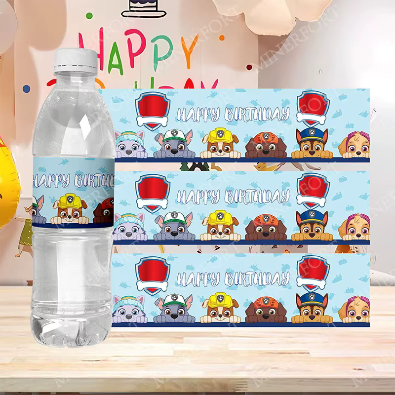 Paw Patrol Wasserflaschenetiketten als selbstklebende Aufkleber in Mehrfarben für Kindergeburtstage - Bild 4