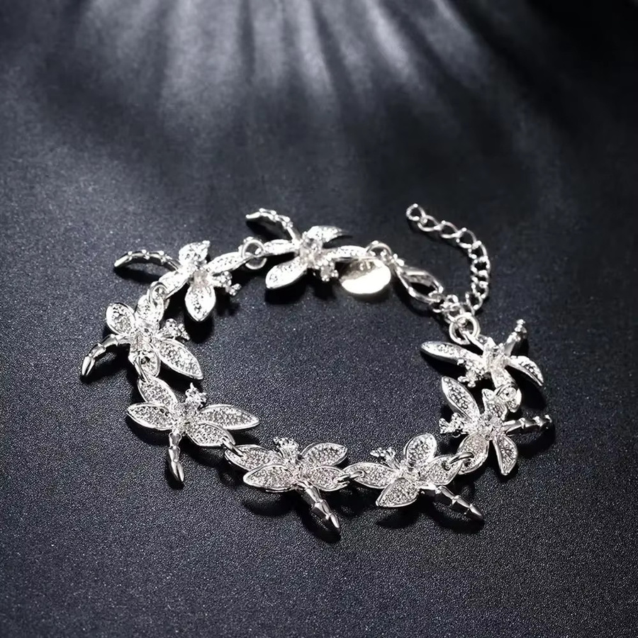 Libellenkette 925 Silber, Kristall, Damen - Bild 4