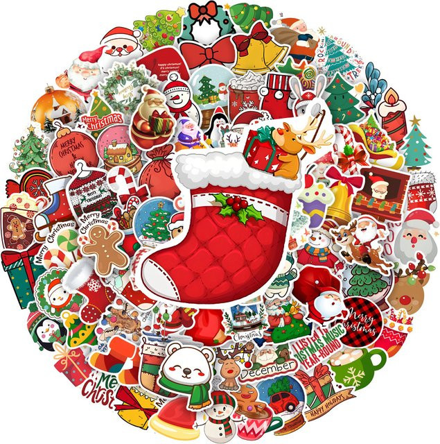 Charile Weihnachten Schneemann Santa Claus Aufkleber, 10-teiliges Set - Bild 1