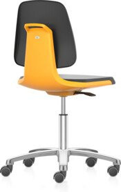 bimos Arbeitsstuhl Labsit mit Supertec-Polster und Rollen in Orange, Sitzhöhe 450-650 mm - Bild 1