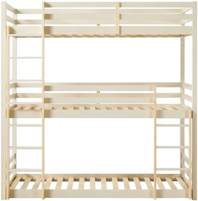 Vente-unique Etagenbett Vagar aus Kiefernholz in Beige, Höhe: 210 cm, Breite: 90 cm, Tiefe: 200 cm - Bild 1