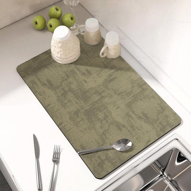 Rutschfeste Küchenabflussmatte für die Arbeitsplatte in Grün, B/T: 40 x 30 cm - Bild 1